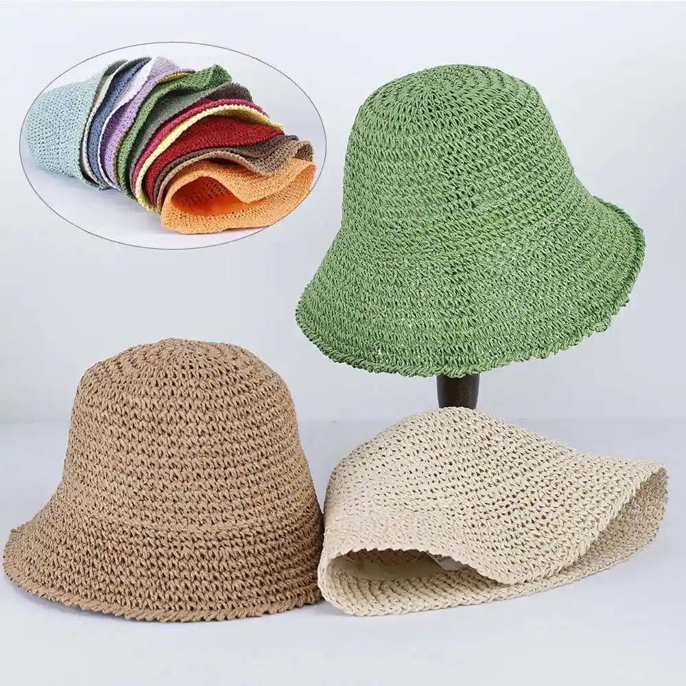 Custom Handmade Paper Bucket Hat with Embroidery Design for Summer OEM ODM Manufacturer