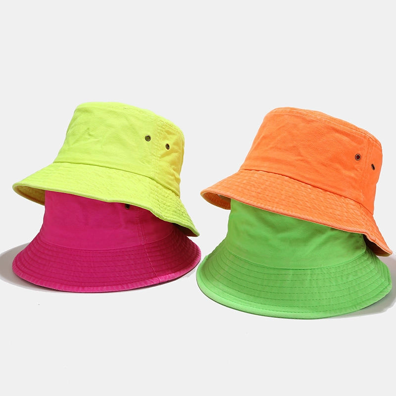 Custom Neon Cotton Bucket Hat with Logo OEM ODM Fashion Outdoor Hat Manufacturer