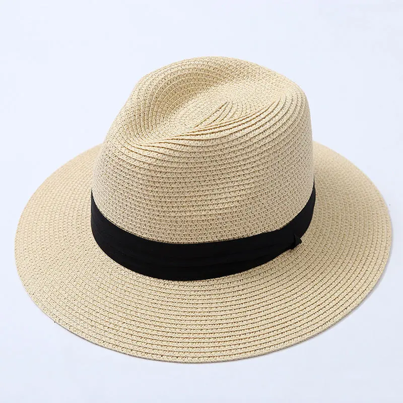 Custom Panama Fedora Straw Hat with Wide Brim and Logo Design OEM ODM Manufacturer