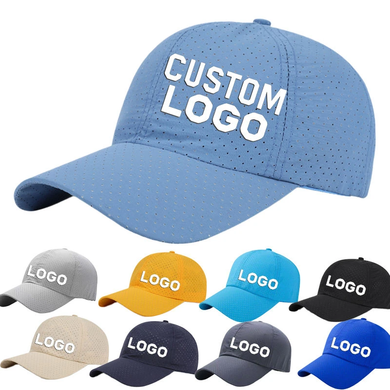 Custom Polyester Mesh Baseball Cap with Logo 6 Panel Curved Brim Sports Hat OEM ODM Manufacturer