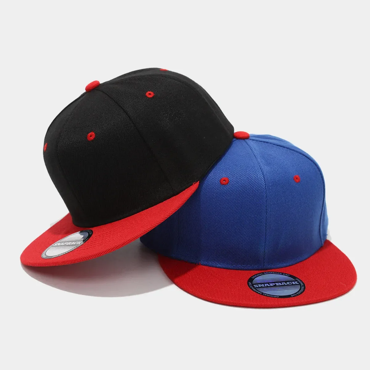 Vintage Two-Tone Flat Brim Snapback Cap with Custom Logo | OEM ODM Manufacturer