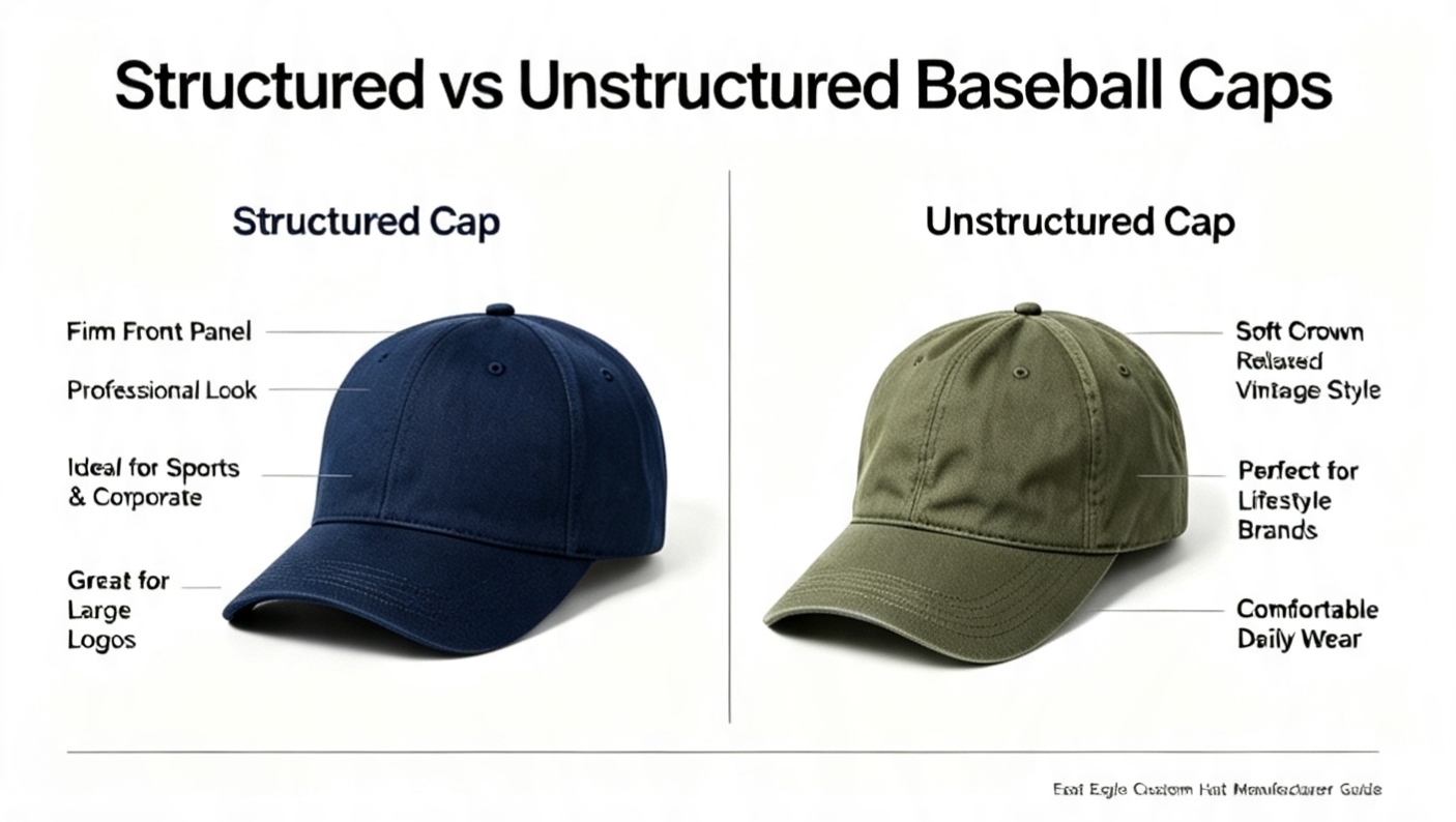Structured vs Unstructured Baseball Caps Custom Hat Buyer Guide For Wholesale Purchasers