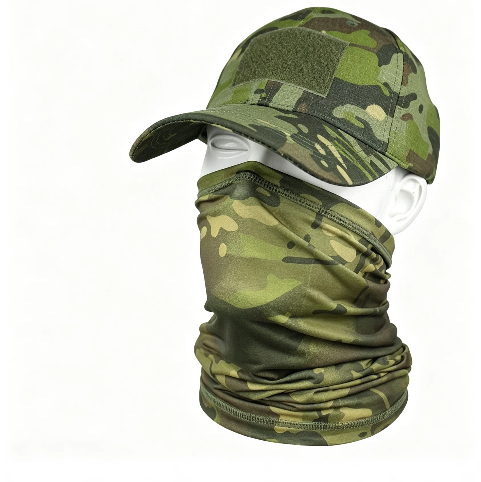 CP Green Camouflage Baseball Cap-Face Mask