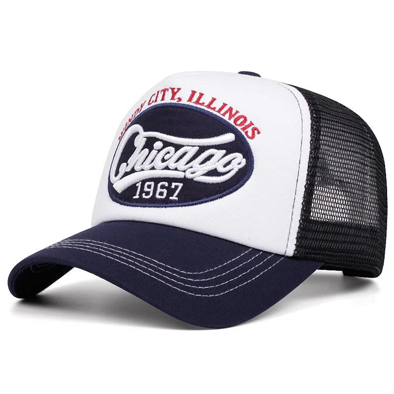 Vintage Chicago embroidered mesh trucker cap